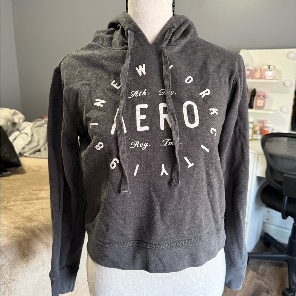 Aéropostale Dark Gray Graphic Hoodie size XS